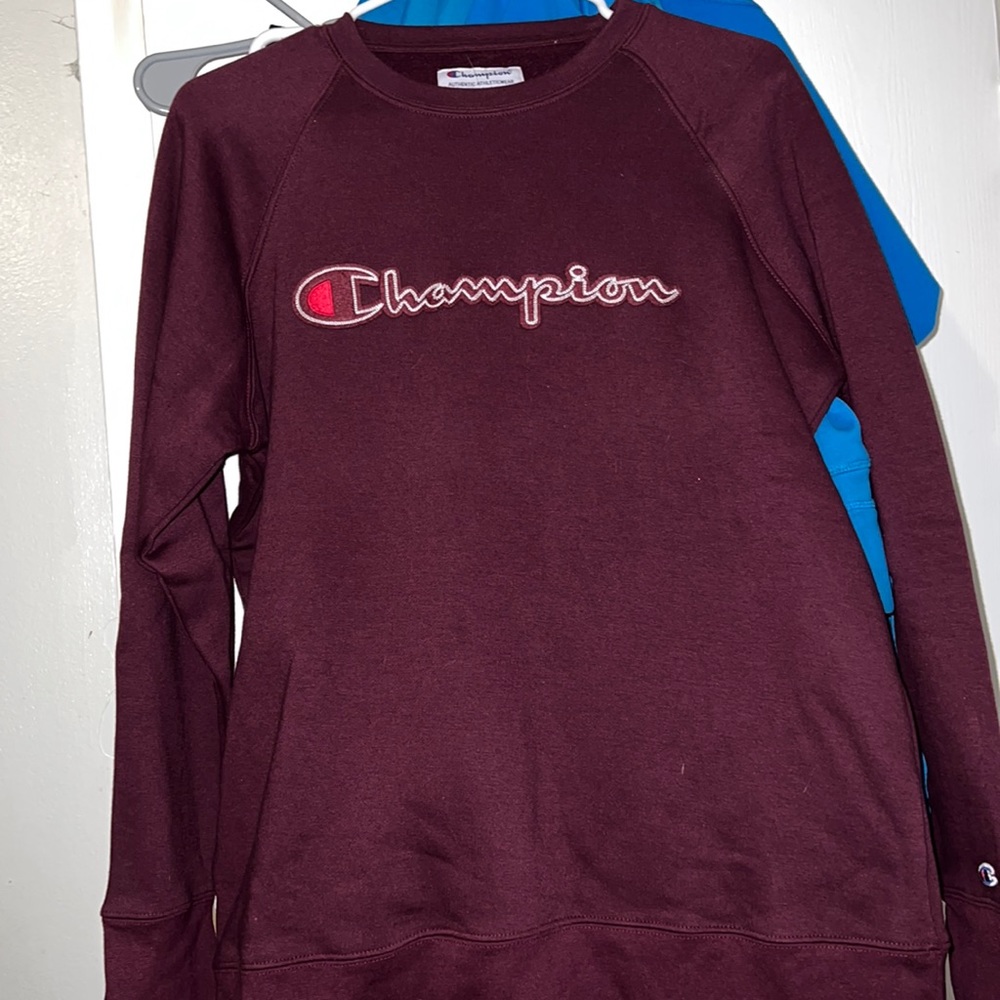 “Rum Raisin” colored Champion Crewneck